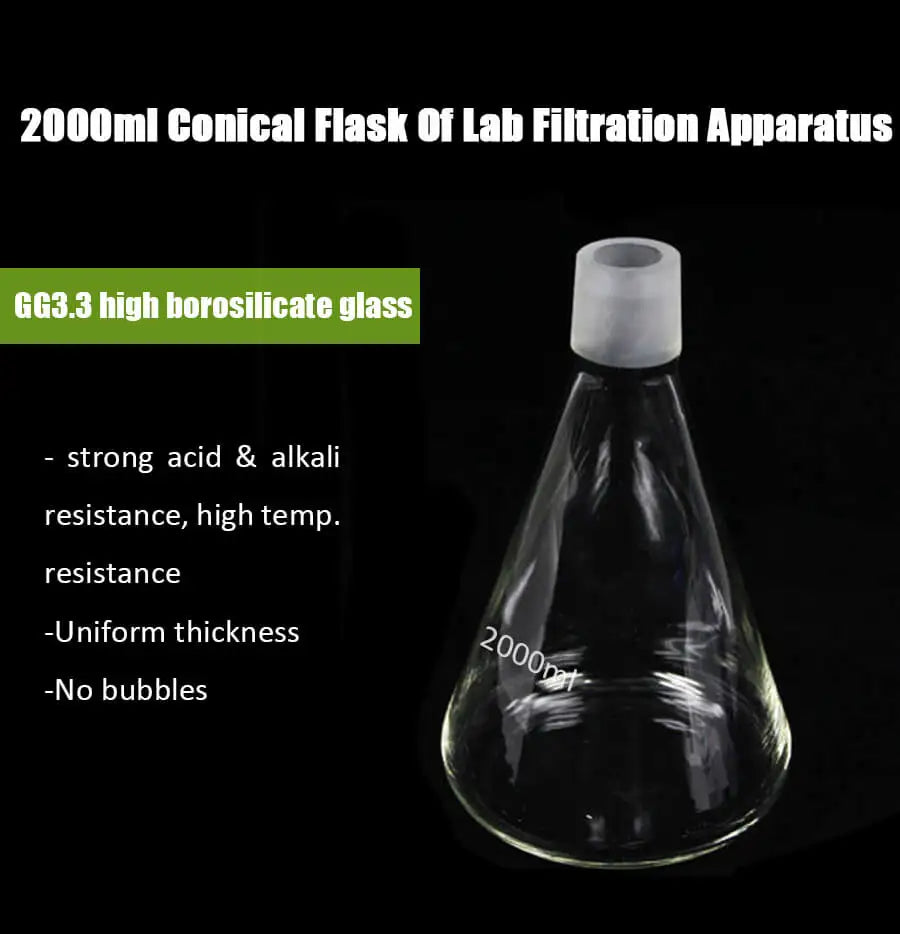 2L Laboratory Glassware Solvent Filtration Apparatus Solvent Filtration Assembly Glass Filtration Vacuum Apparatus