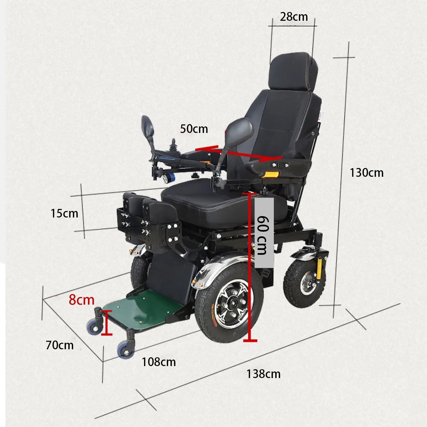 Meubon standing wheelchair Recline wheelchair Foldable power