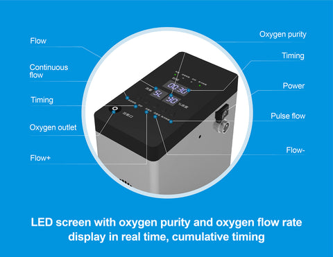 Portable 1L-3L Continuous Flow/1L-3L Pulse Flow Oxygen