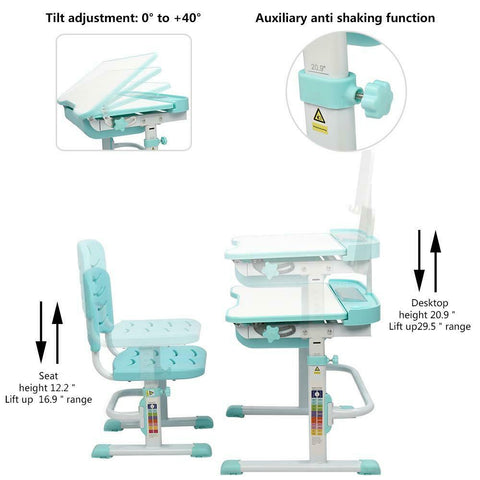 Kids Table and Chair Set Height Adjustable Kids Study