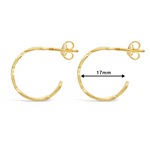 CRACKED EDGE OPEN CIRCLED STUD GOLD EARRING