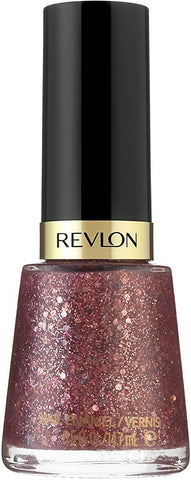 Photo of close up of the pink glitter nail polish bottle of revlon 261 sparkling 