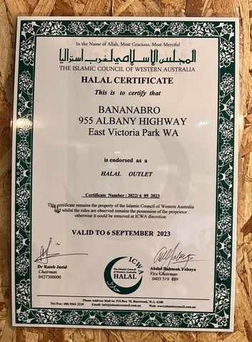 BananaBro Halal Certificate