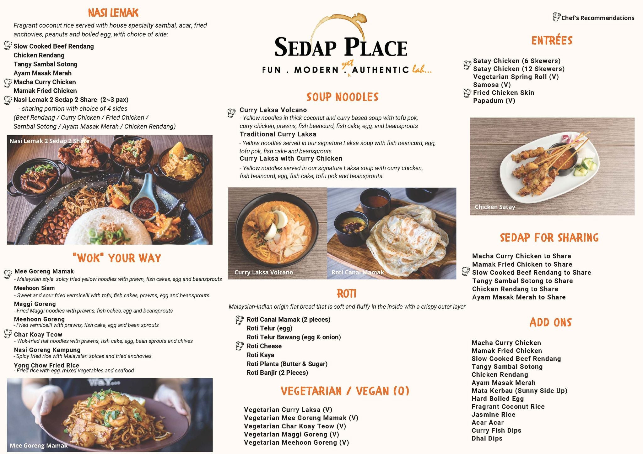 Sedap Place Menu