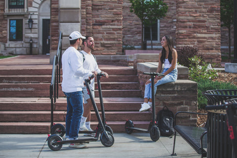 Group of College Students with GOTRAX Foldable Electric Scooters