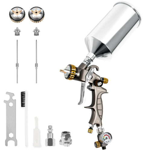 ENDOZER Pro HVLP Gravity Feed Air Spray Gun High Performance Professio