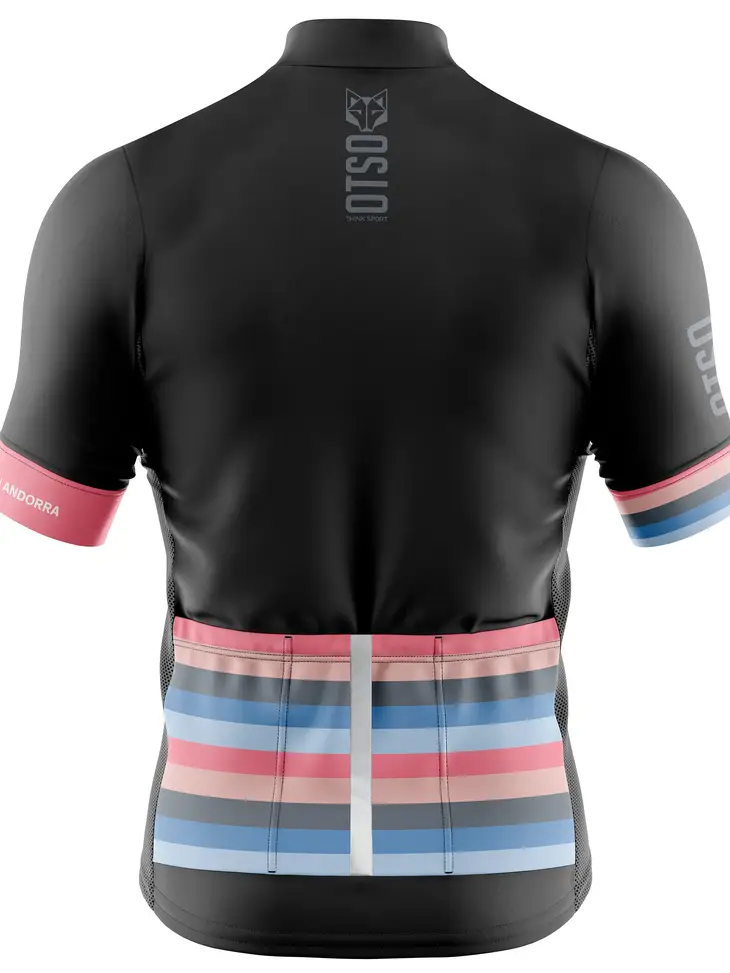 lijn officieel pakket OTSO zwart fietsshirt met korte mouwen en strepen, heren – My Cycling  Moments