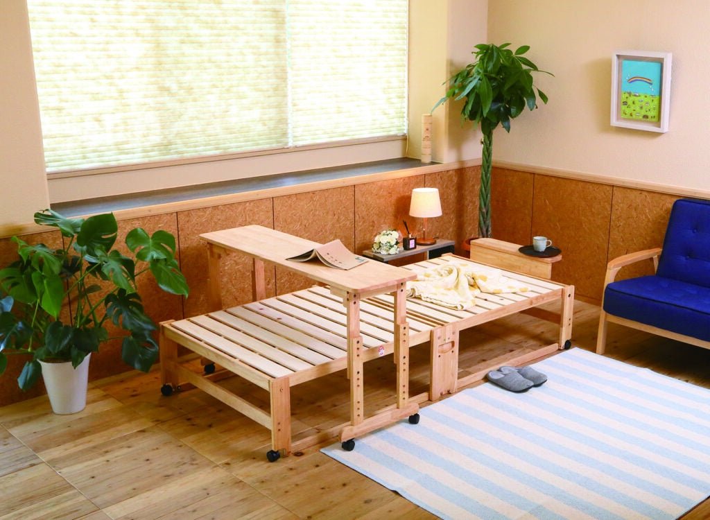 激安正規 中居木工 中居木工 国産 檜 折り畳みベッド シングル 美品 檜