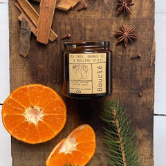 fir tree, orange oil and mulling spices boucle london candle