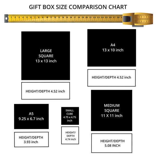 Magnetic gift box size comparison guide