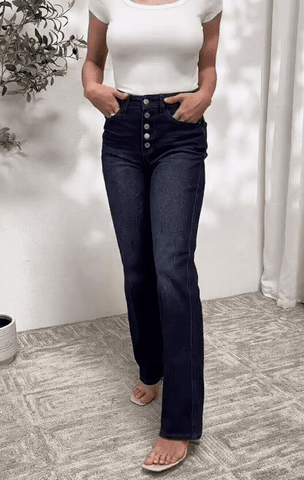 Video Judy Blue, High-Rise 5-Button Fly Straight Jeans