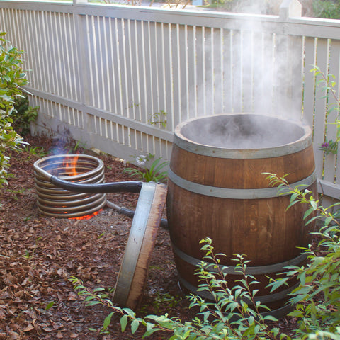 Wine barrel hot tub