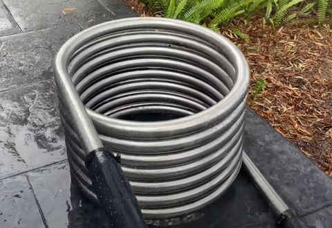 DIY hot tub thermosyphon coil