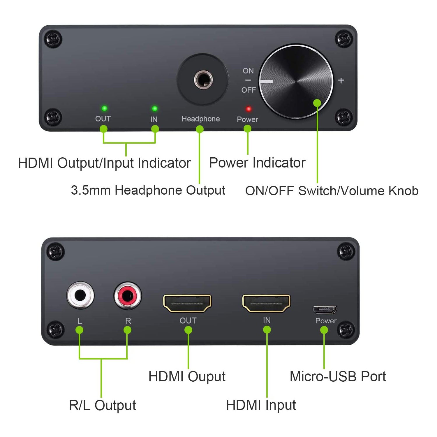 LiNKFOR HDMI Audio Extractor with Volume Control LiNKFOR