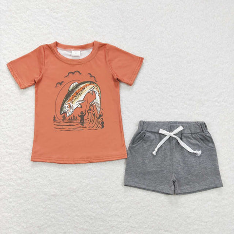 SUTUTU02 BSSO0489 Baby Boy Clothes Boy Fishing Summer Outfits 14-16T