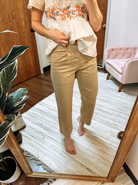 Latte Twill Cotton Pants