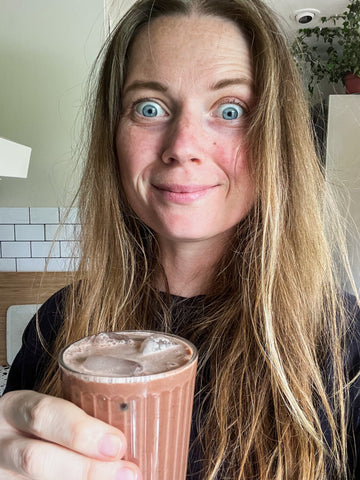 nibbed iced cacao happy face