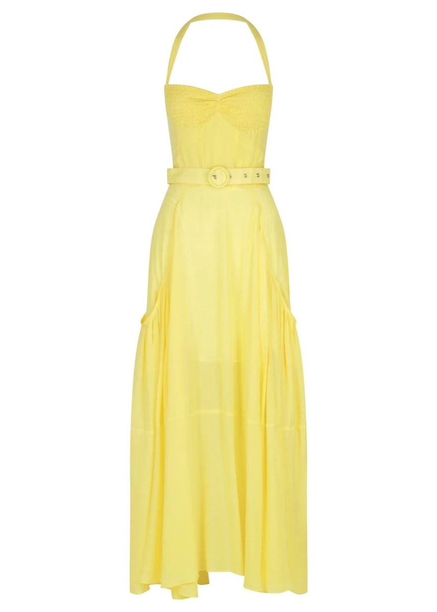 S/W/F - Halter Dress Yellow | All The Dresses