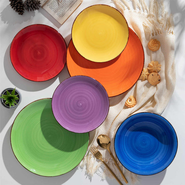 vancasso Vintage Multicolor Bonita 18 Piece Dinnerware Set with Spiral Design