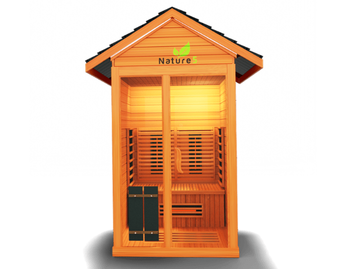Medical Breakthrough Nature 5 hybrid sauna combining infrared panels with traditional heater for versatility