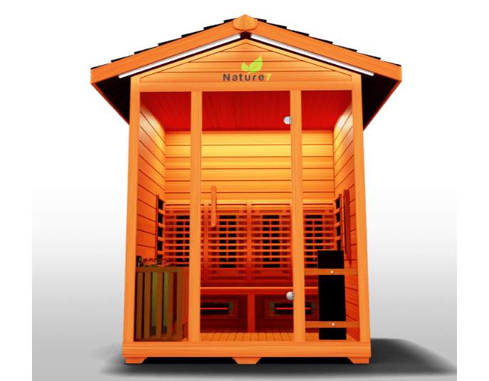 Medical Breakthrough Nature 7 V2 outdoor hybrid sauna with infrared and steam capabilities