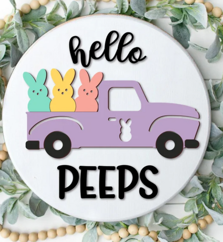 Hello Peeps Truck Round, 3D | Design #1535