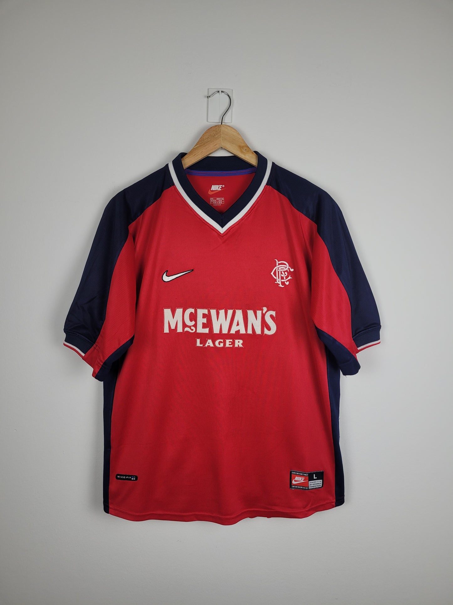 1999/00 MOLS #9 Rangers Vintage Nike European Home Football Shirt