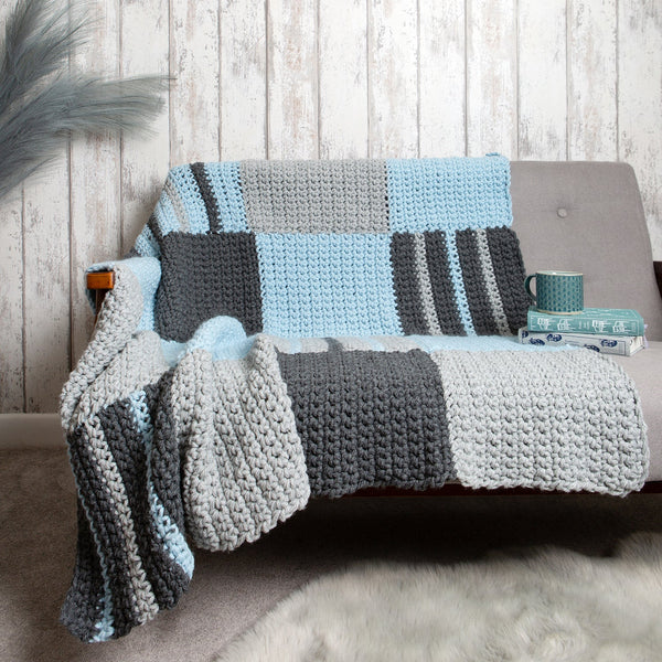 Chequered Blanket Knitting Kit, Wool Couture