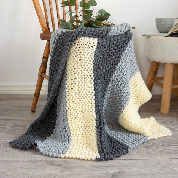 Chequered Blanket Knitting Kit, Wool Couture