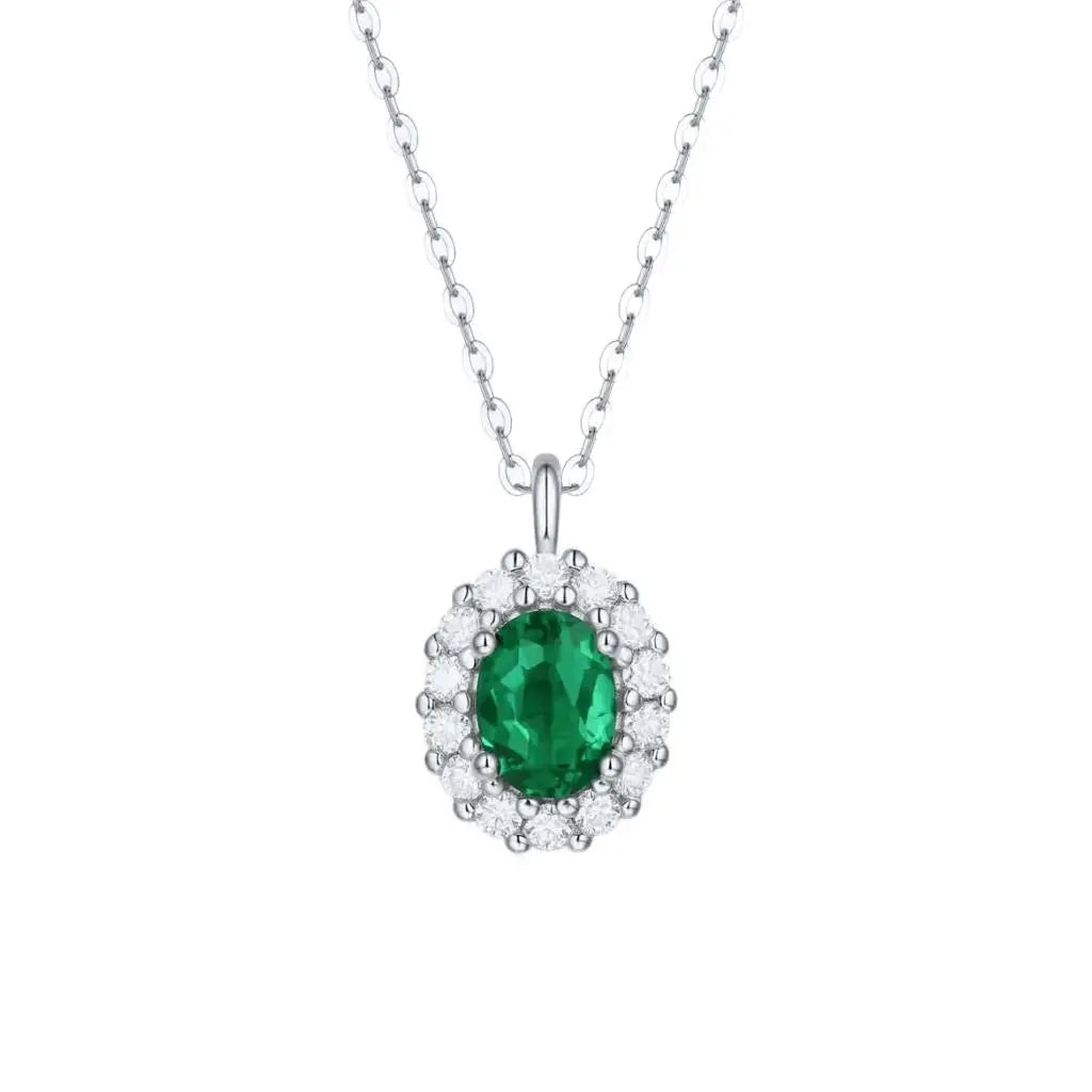 1.5 Carat Lab-Grown Emerald S925 Necklace