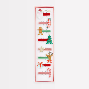 Jolly Christmas Hair Clips (x 8) - Peck’s Party Emporium