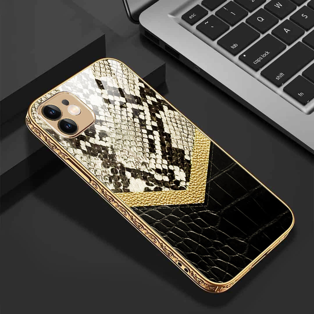 iPhone 13 Pro Max Back Case - Series Gucci Style Glass Protective