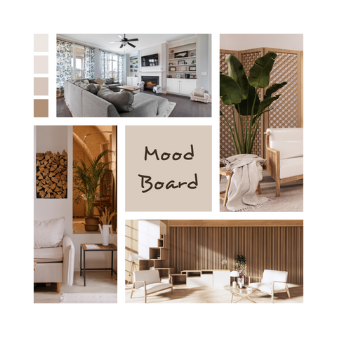 moodboard of beige lifestyle shots