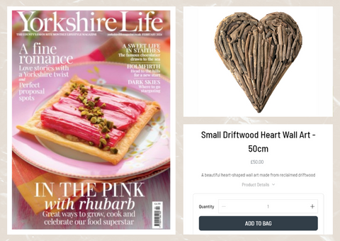 Small Driftwood Heart featured in Yorkshire Life Magazine