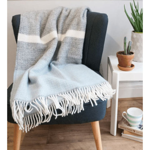 Duck Egg Blue Wool Throw