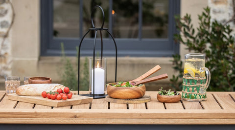 Our Outdoor Accessories on top of a wooden table