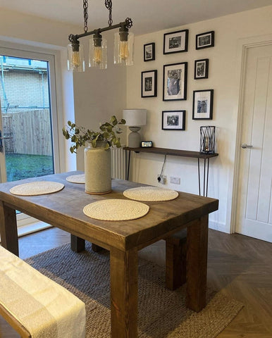 Chopwell Dining Table and Benches in a customer's home