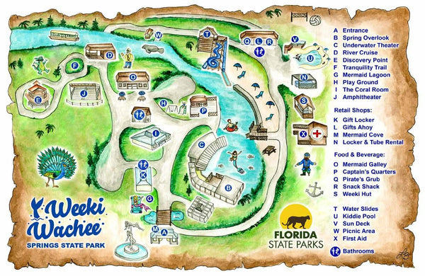 Weeki Wachee Springs State Park Map - Florida Springs Passport