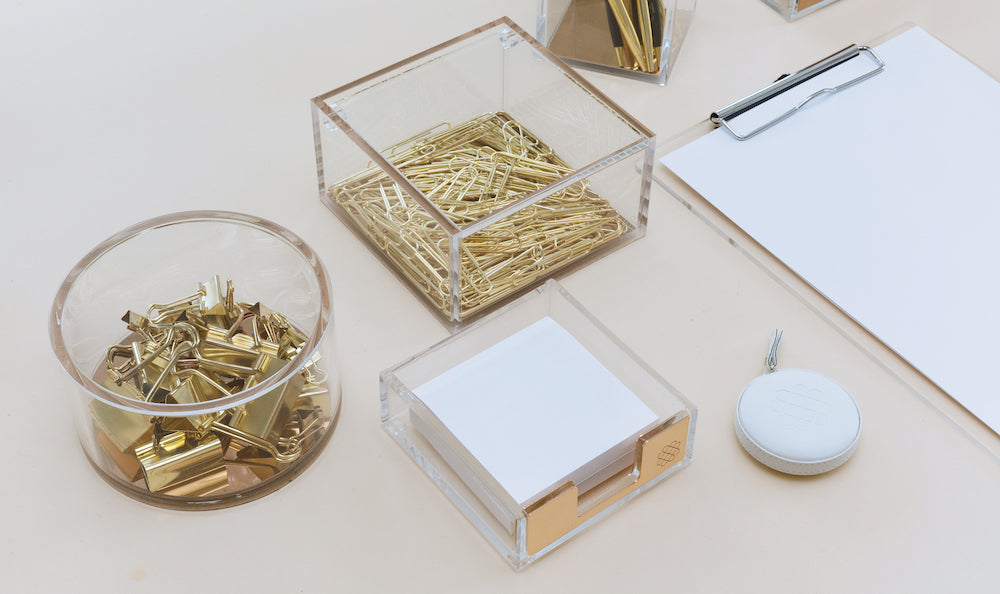 Office supplies on table from Salt by Sabrina