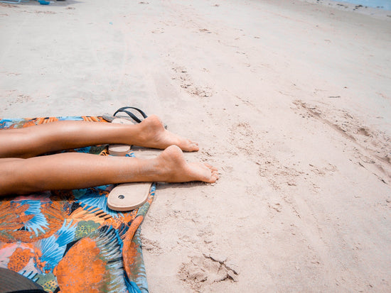 Frau Strand Sonne Sand Meer