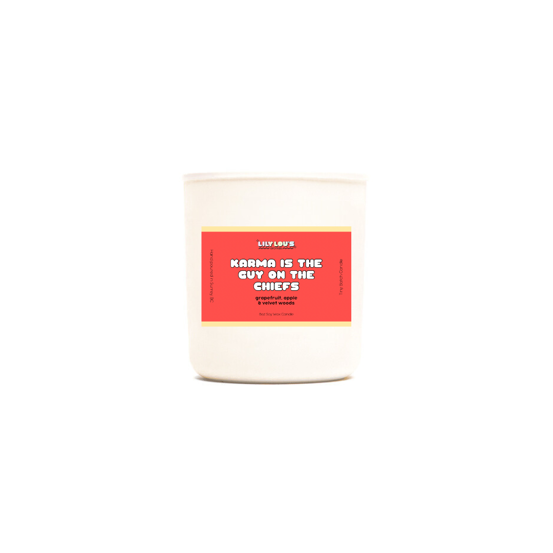 image for Karma is the Guy on the Chiefs Candle | Grapefruit, Apple & Velvet Woods