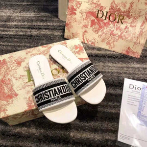 christian dior slippers white