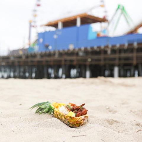 Pineapple Shrimp Boat at the beach