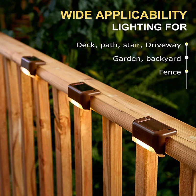 1-10 Pack Solar Deck Lights Outdoor Waterproof LED Step Lights for Railing Stairs Fence Yard Pathway