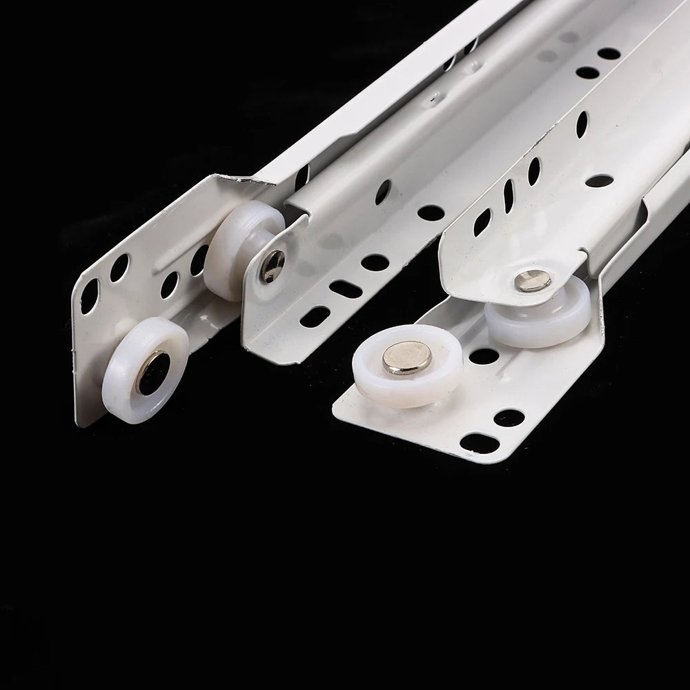 1 Pair Mute Two Cabinet Rails Drawer Track Slides Computer Table Chute Cabinets Keyboard Roller Pulley Furniture Slides