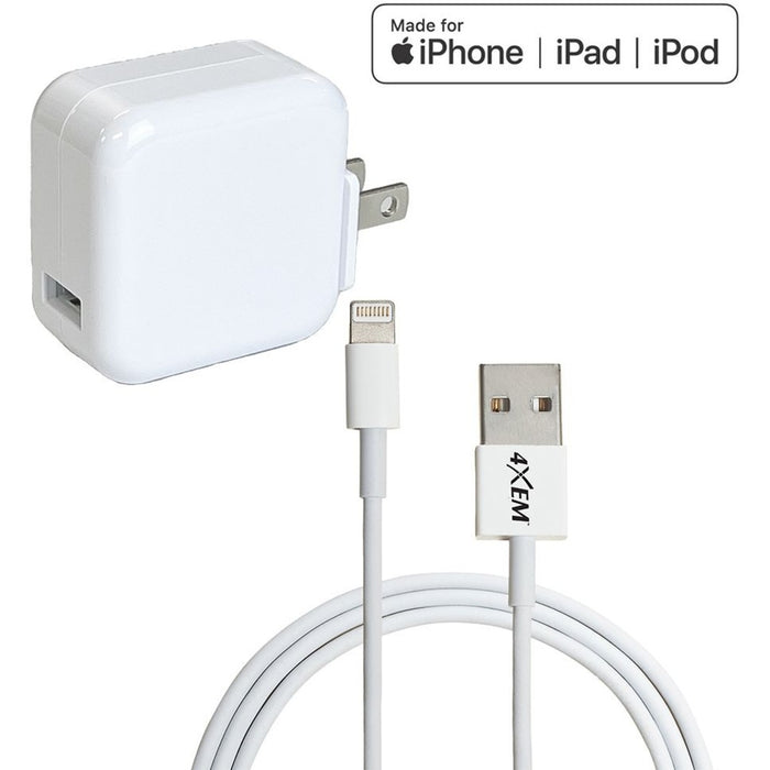 4XEM iPad Charging Kit - 6FT Lightning 8Pin Cable with 12W iPad wall c —  Network Hardwares