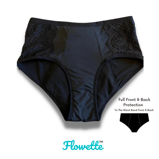Plus Size Flowette Comfy Cotton™ Dailys Period Underwear Black