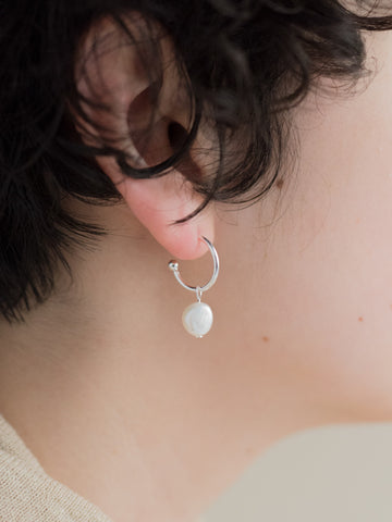 Baroque Pearl Hoop Pierce［Silver925］