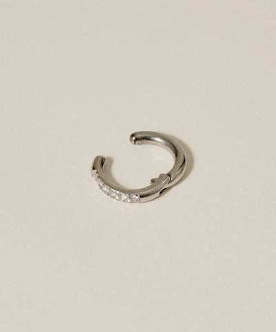 CZ Open Hoop Ear Cuff［Stainless］