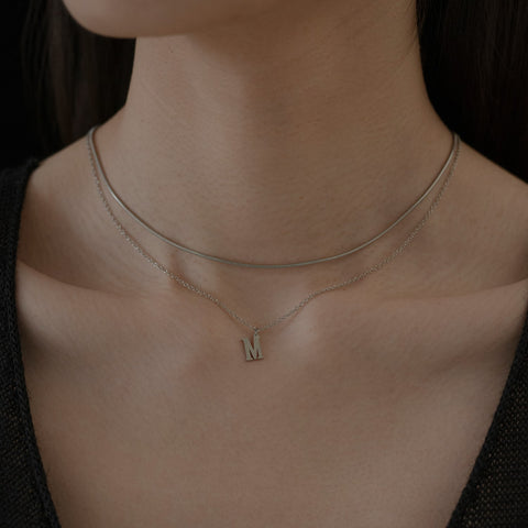 Simple Narrow Necklace［Stainless］ & Initial Necklace［Stainless］